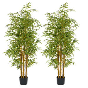 Miniature d'arbre de <span class=keywords><strong>bambou</strong></span> <span class=keywords><strong>nain</strong></span> pour jardin zen intérieur - Accessoire de bureau réaliste en fausse verdure, petit spécimen de <span class=keywords><strong>bambou</strong></span> en pot - Product Image 3