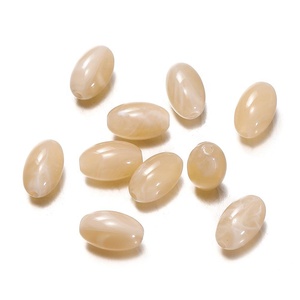 ลูกปัดเรซิ่นรูปไข่สีขาว ลูกปัดแบบหลวมสำหรับทำเครื่องประดับ - Product Image 2
