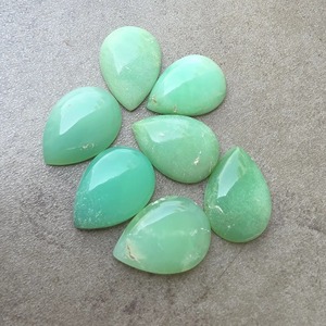 Chrysoprase naturel vert AAA+ taille poire cabochon à dos plat calibré, pierre précieuse en vrac pour la fabrication de bijoux - Product Image 3