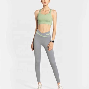 Conjuntos de yoga RTS de secado rápido, ajustados, resistentes a impactos, de cintura alta, para mujer, para fitness al aire libre y gimnasio, AS-YS-39 - Product Image 4