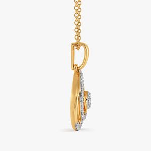 Collar con Colgante de Halo de Diamantes Cultivados en Laboratorio en Oro Amarillo - Product Image 5