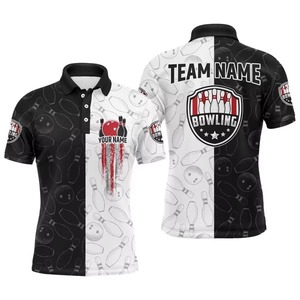 Custom Men's <b>Bowling</b> Polo Shirt 100% Polyester Short Sleeve Sublimation Print Team Name Personalized Casual Sport Style - Product Image 1
