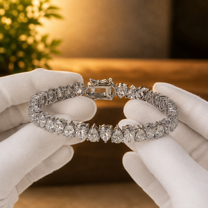 Teardrop Cut Diamond Engagement Tennis <b>Bracelets</b> 925 Sterling <b>Silver</b> Luxury Weeding Jewelry Moissanite Claw Setting <b>Bracelets</b> - Product Image 3
