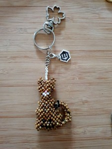 Handmade <b>keychain</b> with embroidered beads - Product Image 3