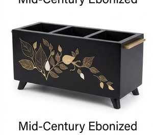 Organiseur de rangement en bois artisanal indien de couleur blanche pour la cuisine, multi-usages - Product Image 3