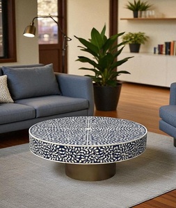 Mesa de Centro de Lujo con Incrustaciones de Hueso, Moderna, Ecológica, Hecha a Mano, para Sala de Estar, Mueble Decorativo F S INTERNATIONAL - Product Image 4
