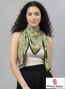 Foulards carrés à impression numérique personnalisés de haute qualité Accessoires de mode en tissu doux léger Commandes en gros - Product Image 3