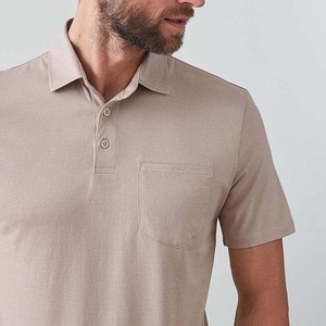 Camiseta de Golf Personalizada de Alta Calidad, 100% Poliéster, Tejido Liso, para Hombre, Manga Corta, Cuello Camisero, Transpirable, con Bolsillo - Product Image 3