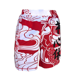Shorts de boxe personnalisés - Polyester/Nylon extensible, légers, respirants, séchage rapide, unisexe, logo sur le devant, vêtements de sport - Product Image 2