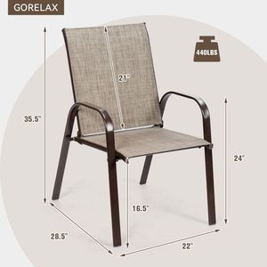 Ensemble de 2 chaises de salle à manger d'extérieur avec accoudoirs, meubles de jardin - Product Image 2