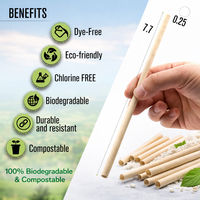 Paille en papier kraft 100% compostable de qualité alimentaire pour boissons froides et bubble tea
