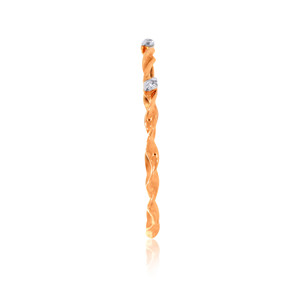 Anillo de Eternidad de Lujo con Diamantes en Oro Rosa para Mujer, Diseño de Cuerda Trenzada, Elegante Anillo Apilable para Boda - Product Image 3