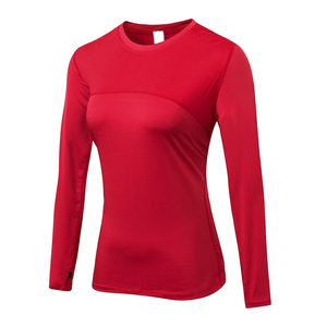 Camiseta Deportiva de Manga Larga para Mujer, Cuello Redondo, Color Negro Sólido, Ajuste Delgado, Tejido Deportivo de Secado Rápido, para Todas las Temporadas, para Gimnasio - Product Image 6