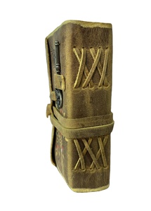 Carnet de notes/journal en cuir antique fait main, design Arbre de Vie vintage, reliure promotionnelle en papier, avec bord festonné - Product Image 4