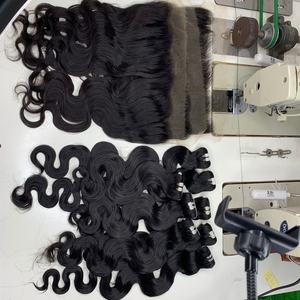 Meilleur prix 13x4 Frontal en dentelle complète Body Wave Cheveux humains vierges vietnamiens non traités Frontal en dentelle Cheveux couleur noir naturel Pas cher - Product Image 3