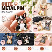 Badge Métallique Publicitaire Personnalisé Nouveauté Chien Bouledogue Français Coloré et Vivant pour Amateurs d'Animaux – Cadeau Promotionnel avec Impression UV