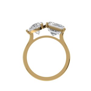 <b>Emerald</b> & Pear Cut Lab Grown Diamond <b>Ring</b> 925 <b>Silver</b> 9kt, 14kt, 18kt Gold Diamond <b>Rings</b> for Women's Engagement <b>Ring</b> - Product Image 6