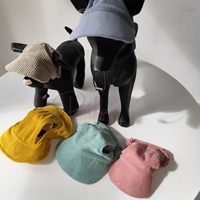 Petkaa Fabricant Fournisseur Casquette de luxe en velours côtelé pour chiens et chats, style baseball, protection solaire, respirante, faible MOQ, accessoires pour animaux de compagnie