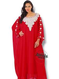 Awais House Bride Islamic A-Line Georgette Crystal Simple Floor-Length Long Sleeves Summer Festival Wedding Eid <b>Kaftan</b> Dress - Product Image 2