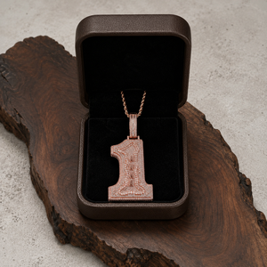 Custom <b>Initial</b> Number 1 Hip Hop Pendant <b>Necklace</b> 925 <b>Silver</b> Iced Out Moissanite Diamond Letter Pendant - Product Image 5