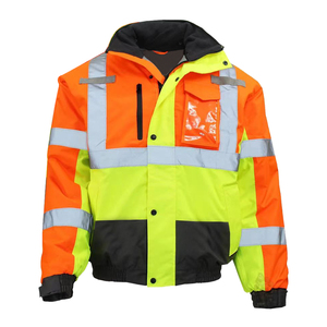 Zipper Closure Factory Price Polyester Knitted Fabric 320g High Visibility Customized Safety Jacket - Product Image 1