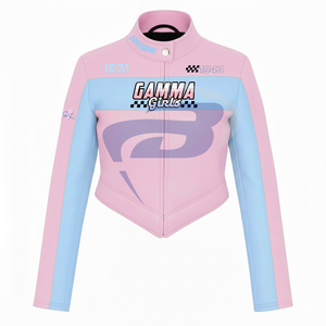 Chaqueta de Cuero PU de Alta Calidad para la Hermandad Gamma Phi Delta GPD, Corte Ajustado, Estilo Racing, Personalizable con Cualquier Logotipo - Product Image 3