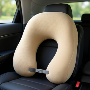 Amato Automotive D-Shape Memory Foam Neck Rest Car Seat Cushion & <b>Pillow</b> with D-Shape Support - Product Image 3