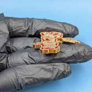 Colgante de letra personalizado de plata de ley 925 con engaste de corona, moissanita y esmalte, estilo Hip Hop, pasa el probador de diamantes - Product Image 3