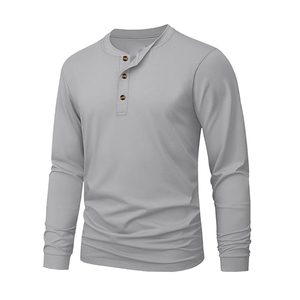 Custom Logo Men's O-Neck Long Sleeve Regular Fit Casual Cotton T-<b>Shirt</b> with Solid Plain Design Breathable Long Sleeve T <b>Shirts</b> - Product Image 3