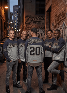 Maillot de football américain à manches longues pour homme, bicolore, en maille, coupe oversize, logo personnalisé, tenue d'équipe, vêtements de sport, OEM en gros - Product Image 4