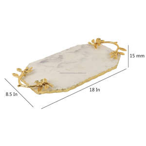 Plateau de service en résine de haute qualité avec poignée, durable, pour les collations, le café, les desserts, plateau de service décoratif - Product Image 2