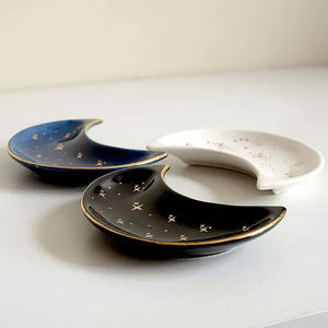 Moon Phase Ceramic <b>Ring</b> Dish Porcelain Jewelry Organizer Tray Minimalist Moon Star Trinket <b>Plate</b> For Home Decor - Product Image 3