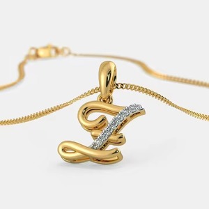 Classic Yellow gold diamond pendant for women fine jewelry for wedding anniversary gift with elegant timeless design - Product Image 1