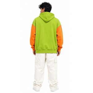 Sudadera con Capucha de Alta Calidad en Color Verde Naranja, Unisex, Casual, con Estampado Puff, Bolsillo Delantero, Corte Regular, para Otoño - Product Image 5