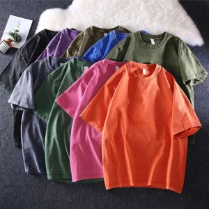 T-shirts amples et oversize en coton tricoté 100 % lourd, personnalisables, pour hommes, anti-plis et respirants, vente en gros - Product Image 2