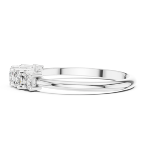 Round Cut Moissanite <b>Solitaire</b> Five Stone Engagement <b>Ring</b> in Sterling <b>Silver</b> - Product Image 4