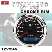 Compteur de vitesse LED noir 85 mm (3 3/8 po) pour tableau de bord de camion, bus, voiture, 200 km/h, odomètre, 12V/24V, état neuf