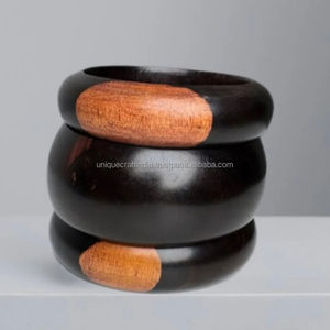 Brazaletes clásicos de madera Heritage | Madera natural pulida de primera calidad para uso formal corporativo y ocasión especial - Product Image 5