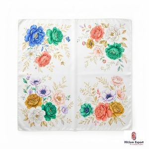 High Quality Custom Printed Short <b>Scarf</b> Fabric OEM ODM Private Label Textile Manufacturer Fashion Accessories Export Supplier - Product Image 5