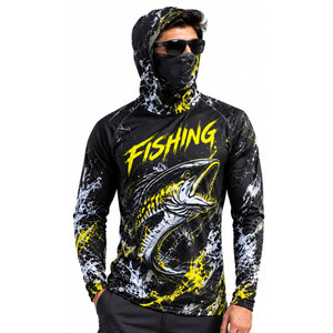 Chemise de pêche à capuche pour homme, personnalisable, faible MOQ, impression par sublimation, UPF 50, respirante, séchage rapide, polyester/spandex, performance, 220g - Product Image 2