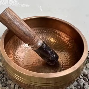 Decoración de Mesa para el Hogar, para Meditación, Uso en Sala de Estar, Cuenco de Canto de Latón Hecho a Mano, Diseño Redondo de Feng Shui, para Interiores - Product Image 3