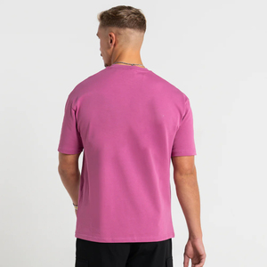 T-shirt Homme Oversize 100% Coton Rose Vif – Vente en Gros, Personnalisable, Style Urbain Tendance, T-shirt Col Rond en Coton de Haute Qualité pour Homme - Product Image 4