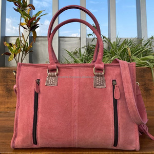 2025 New <b>Boot</b> Stitch Pink Suede Leather Fringe Tote Bag for Women's Western Concealed Carry Genuine Leather Crossbody Handbags - Product Image 4