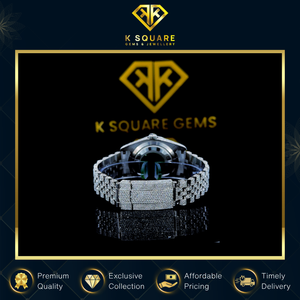 Exclusivo Reloj de Lujo en Oferta, Resistente al Agua, 3 Metros, Diseño Único VVS, Unisex, Acero Inoxidable, Correa de Cuero, Cuarzo, Automático, con Diamantes - Product Image 5