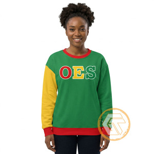 Sweat-shirt en molleton à col rond pour femme OES Sister, manches longues, en coton tricoté, avec broderie et imprimé lettres sur le devant, design automne - Product Image 2