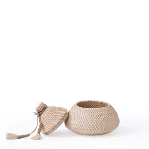 Cestas de Mimbre Natural Ovaladas Hechas a Mano, Caja de Almacenamiento de Té con Asa, Diseño Flexible Vintage Ecológico, Cestas Organizadoras para el Hogar - Product Image 6