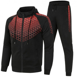 Conjunto de chándal de invierno personalizado con capucha, de algodón polar, con pedrería, estilo athleisure, oversize, grueso, streetwear, con corte acampanado - Product Image 1