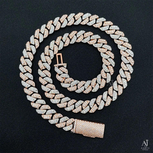 Pulsera de eslabones cubanos con incrustaciones de moissanita VVS1 D, plata de ley 925 con engaste de garra, joyería hip hop - Product Image 1