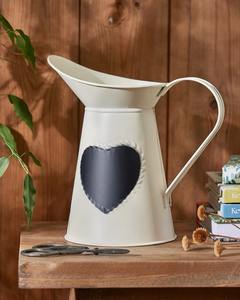 Jarrón de lujo con forma de jarra de crema y pizarra metálica - Product Image 1