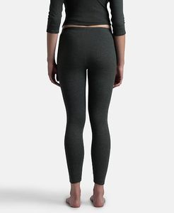 Leggings noirs taille haute pour femme, coupe slim, en coton tricoté, hiver, décontracté, couleur unie, respirant, thermique, séchage rapide, style vintage, coupe courte - Product Image 2